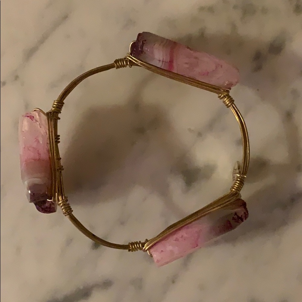 Bourbon + Bowties  Rose/Pink Quartz Chunky Bangle